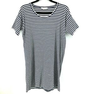 Everlane Striped Short Sleeve Cotton Shirt Dress